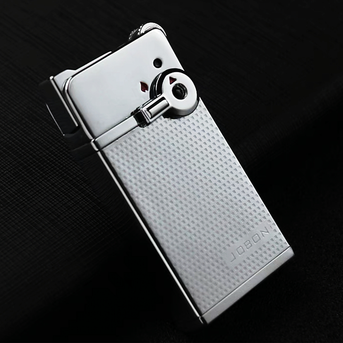 JOBON Dual Jet and Normal Flames Gift Lighter Silver