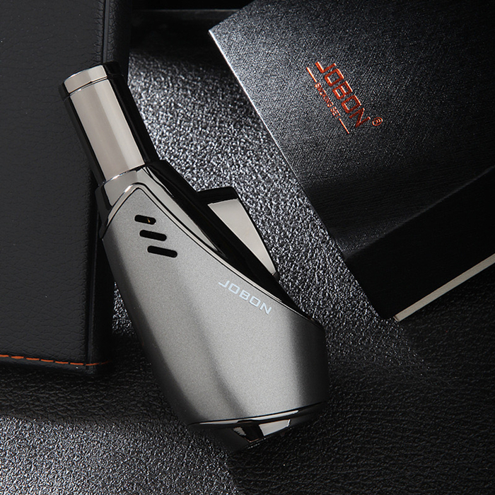 Jobon Vertical Egg Shape Jet Lighter Gift Box Grey