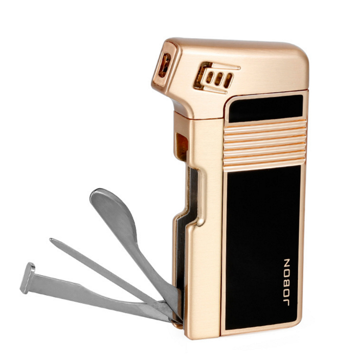 JOBON LIG74C Gas Lighter With Pipe Tools Gold
