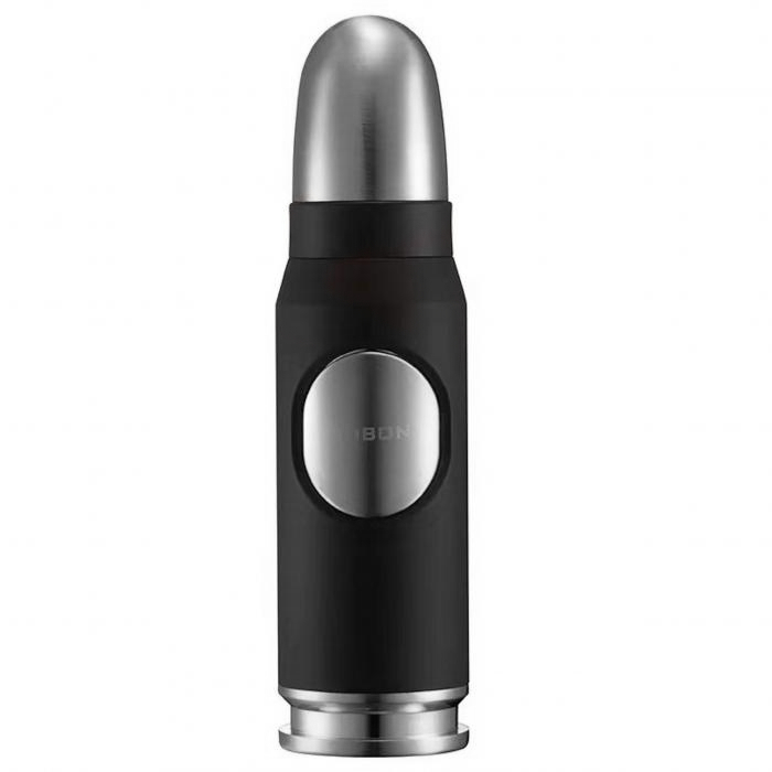 Jobon Bullet Shaped Cigar Jet Lighter Black Silver