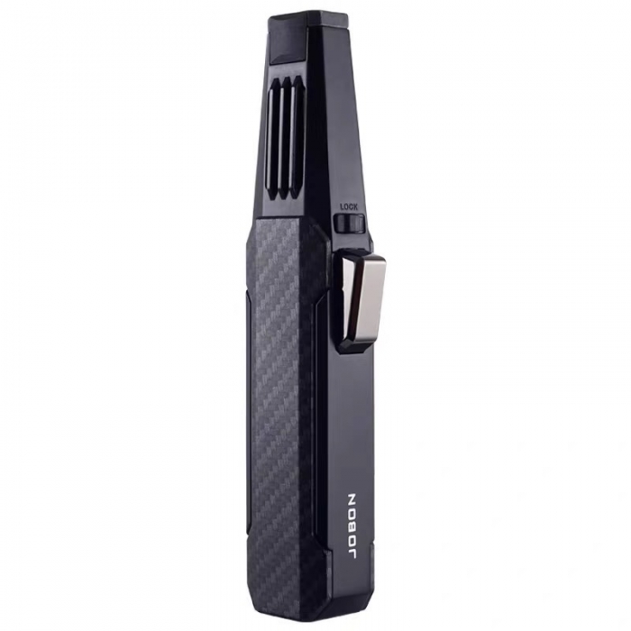 Jobon Zinc Alloy Adjustable Sharp Jet Flame Lighter Black 17cm