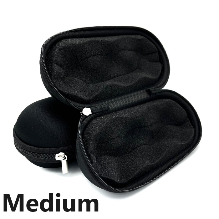Medium Black Sweet Puff Case Glass Pipe Pouch With Zip Lock