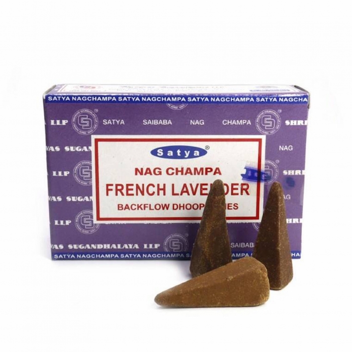 Satya Nag Champa Franch Lavender Backflow DHOOP Incense 10 Cones