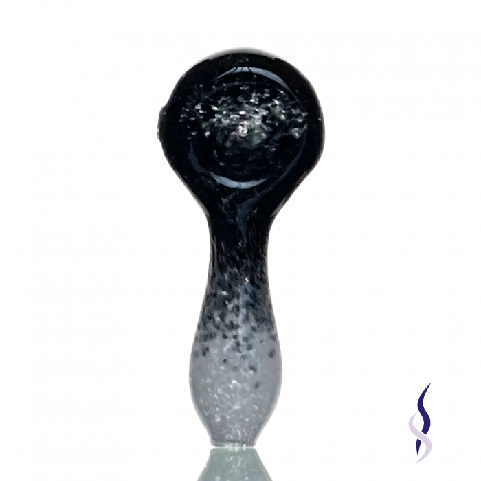 Frit Glass Hand Dry Pipe 10cm Black