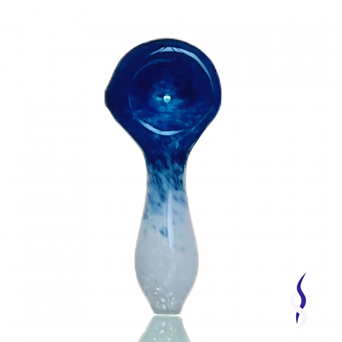 Frit Glass Hand Dry Pipe 10cm Blue