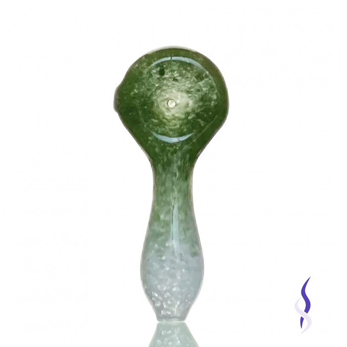 Frit Glass Hand Dry Pipe 10cm Green