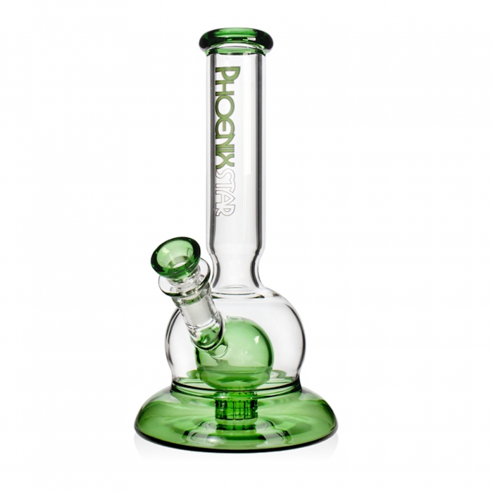 Phoenix Star Full Glass Bubble Bong With Matrix Percolator 26cm Green