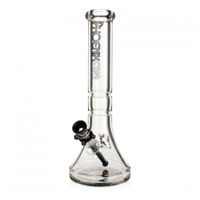 Phoenix Star 9mm Extra Thick Glass Beaker Bong 36cm Black