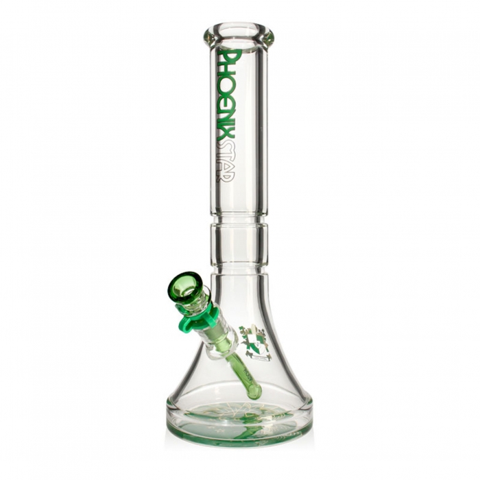Phoenix Star 9mm Extra Thick Glass Beaker Bong 36cm Green
