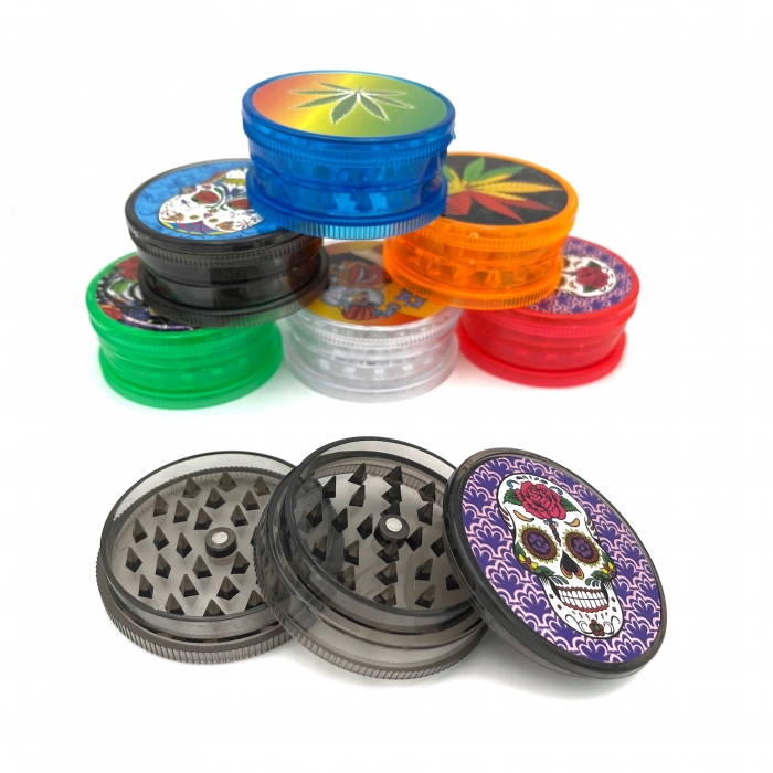 Acrylic Plastic Three Pieces Grinder Random Picture Colour