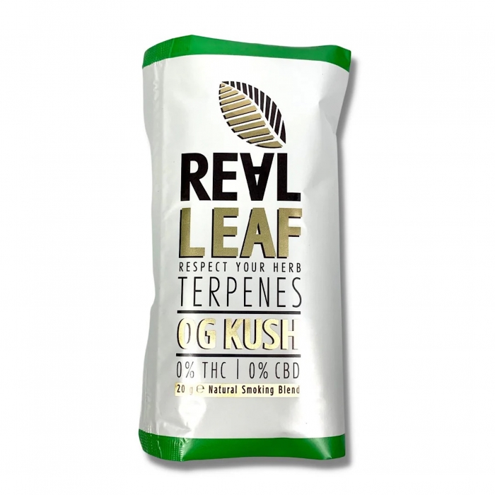 Real Leaf OG Kush Infused Terpene Herb Smoking Blend 20g