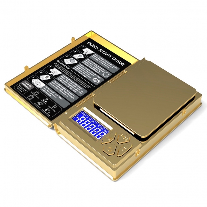 Digital Jewelry Pocket Scale S009 Chrome Gold 0.01g_100g