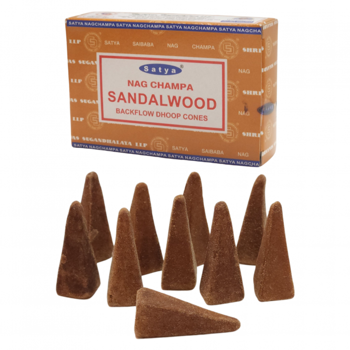 Satya Nag Champa Sandalwood Backflow DHOOP Incense 10 Cones