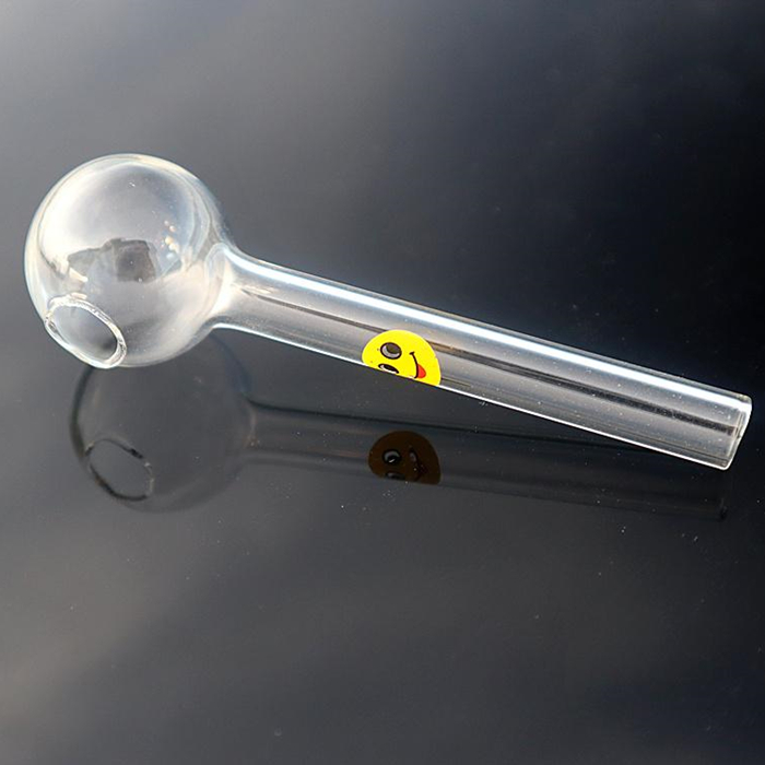 Smile Face Straight Sweet Puff Glass Pipe 12cm