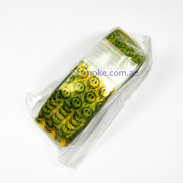 100 Apple1010 Resealable Plastic Bags Smiley 25x25mm
