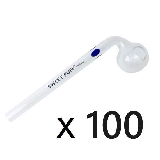 100 x 13cm SWEET PUFF GLASS PIPEs